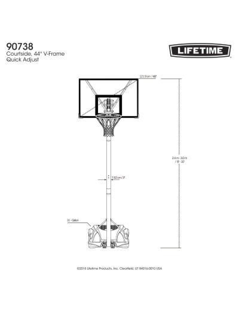 Adjustable Portable Basketball Hoop (44-Inch Polycarbonate) 141